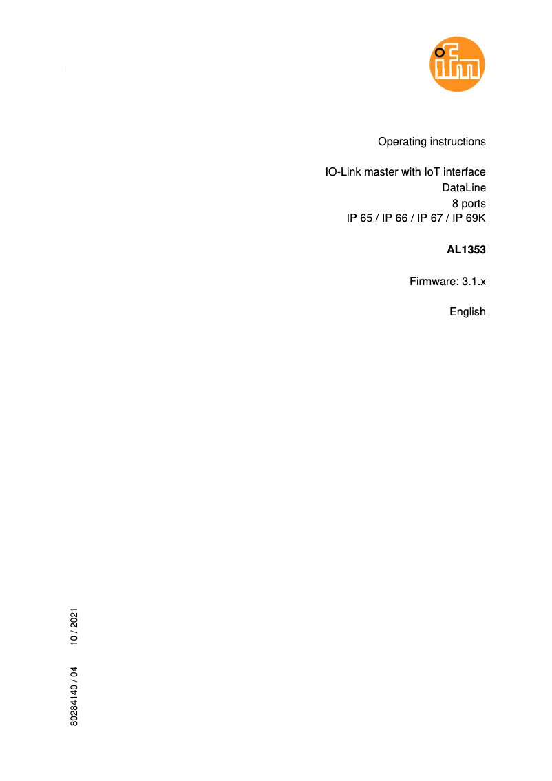 Página 1 del manual Manual de usuario IFM AL1353