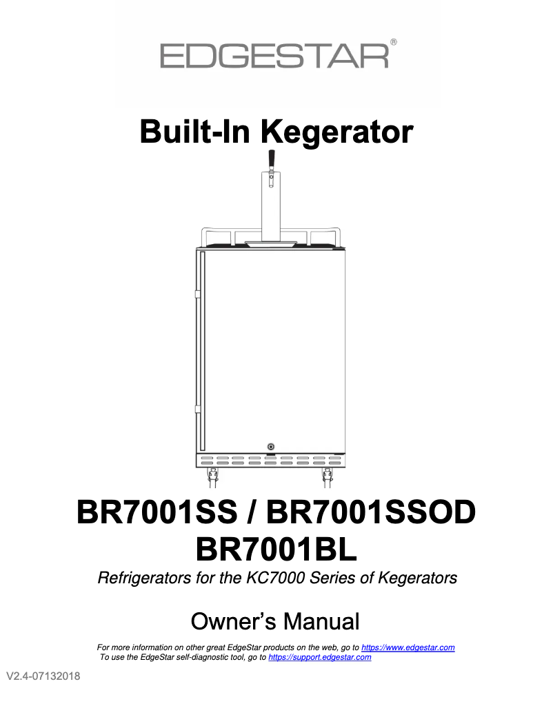 Image de la première page du manuel de l'appareil BR7001SSOD