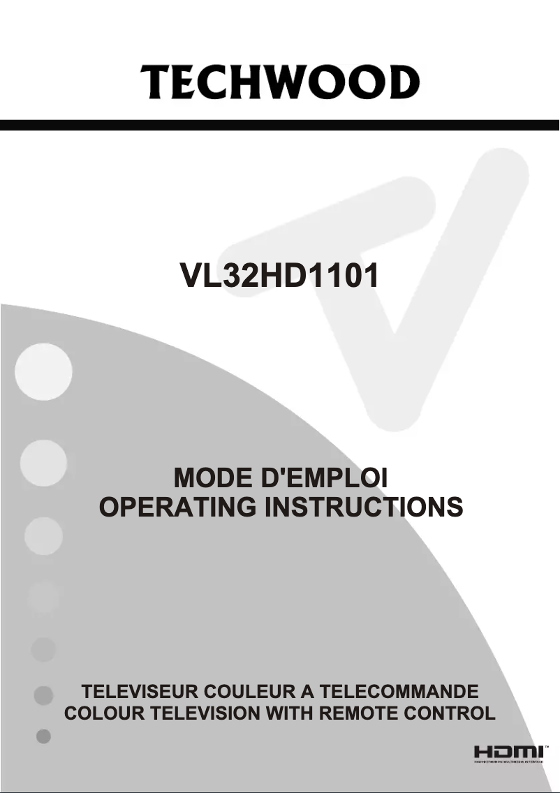 Página 1 del manual Manual de usuario Techwood VL32HD1101
