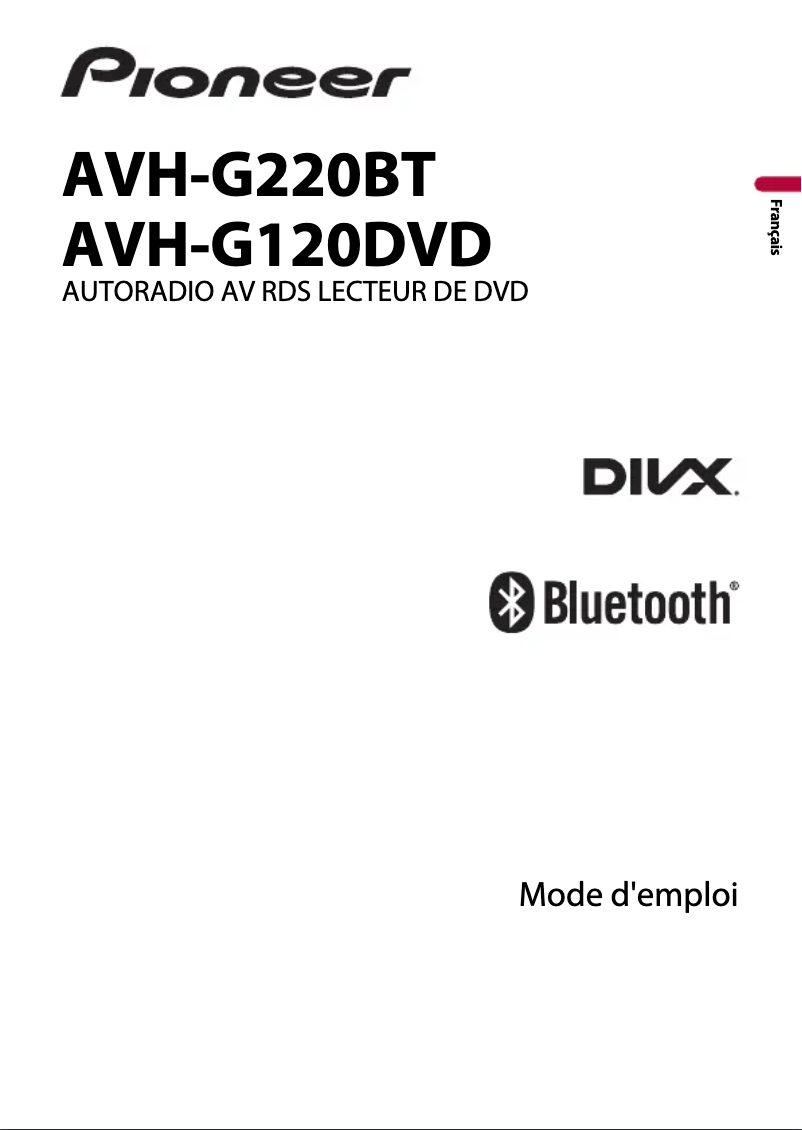 Page n°1 - Manuel utilisateur Pioneer AVH-G120DVD