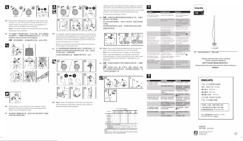 Image de la première page du manuel de l'appareil Easy Touch GC482