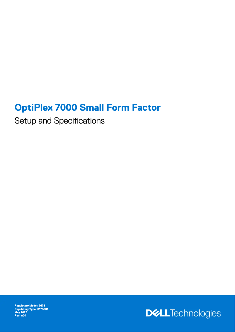 Page n°1 - Guide d'installation Dell OptiPlex 7000 Small Form Factor