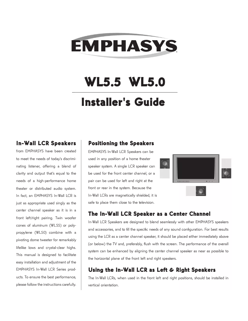 Page n°1 - Manuel utilisateur Emphasys WL5.5