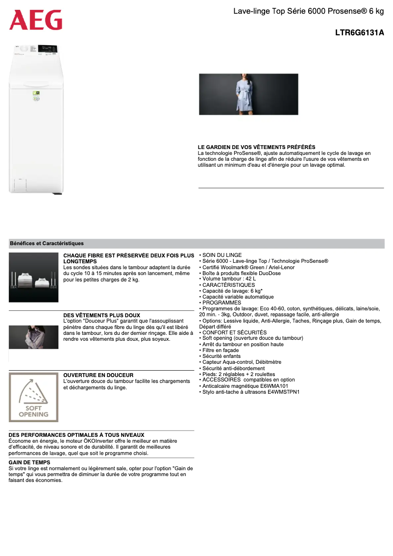 Image de la première page du manuel de l'appareil LTR6G6131A