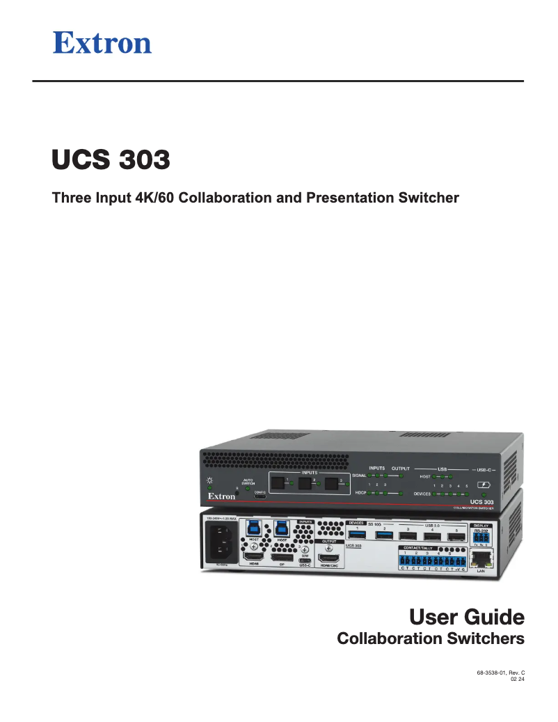 Página 1 del manual Manual de usuario Extron UCS 303