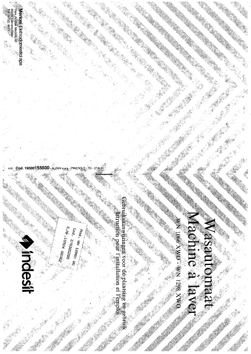 Page 1 de la notice Manuel utilisateur Indesit WN 1066 XWO