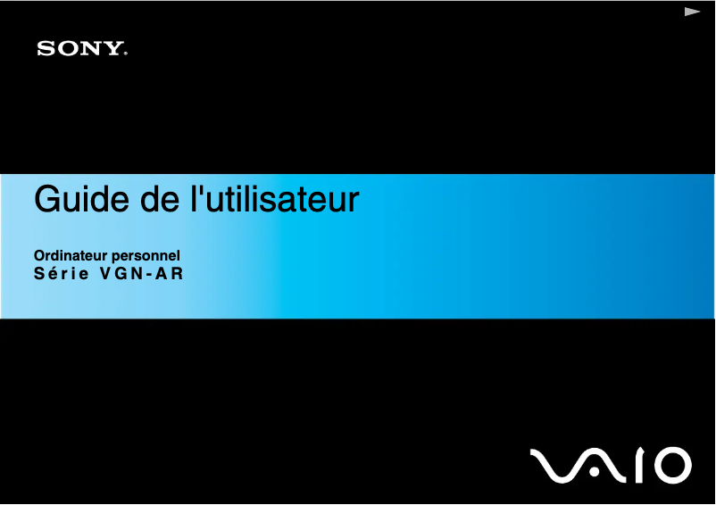 Image de la première page du manuel de l'appareil Vaio VGN-AR71M