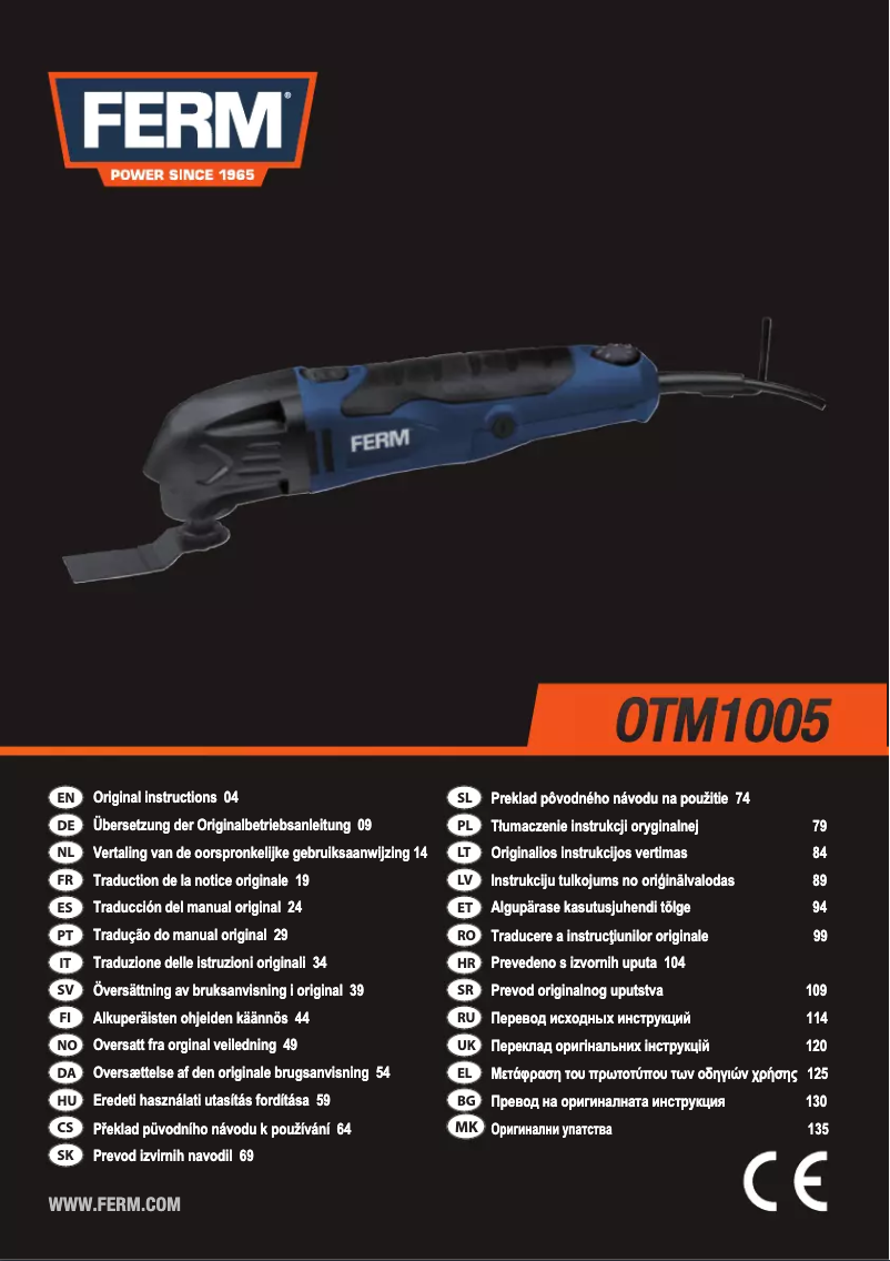 Page 1 de la notice Manuel utilisateur Ferm OTM1005