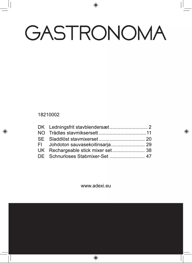 Imagen de la primera página del manual del dispositivo 18210002