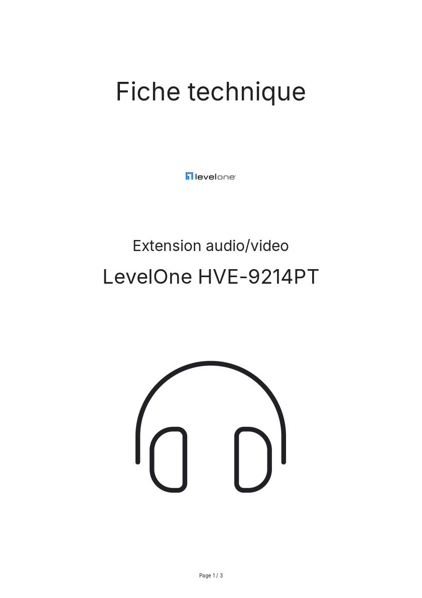 Image de la première page du manuel de l'appareil HVE-9214PT