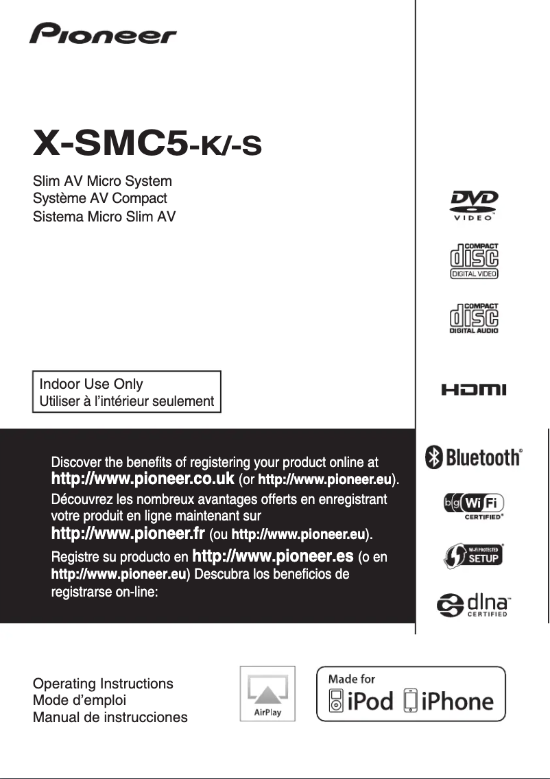 Page n°1 - Manuel utilisateur Pioneer X-SMC5-K
