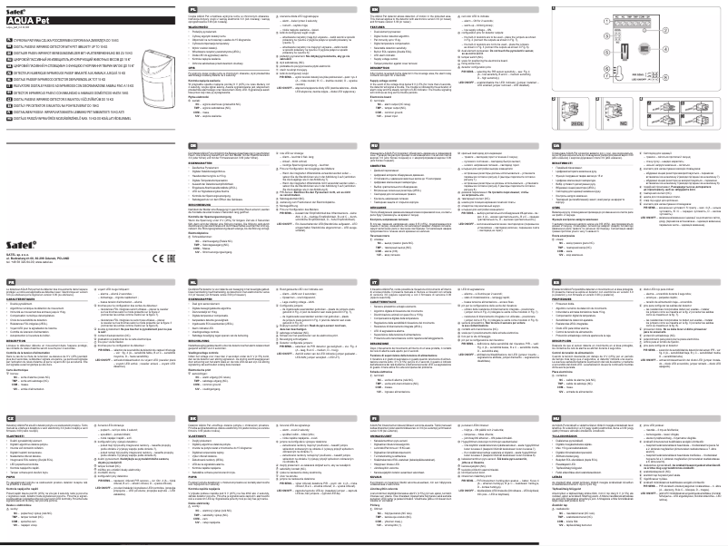 Page 1 de la notice Manuel utilisateur Satel AQUA Pet