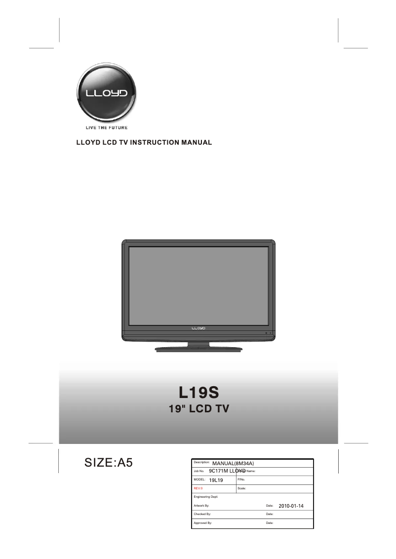 Page 1 de la notice Manuel utilisateur Lloyd L19S