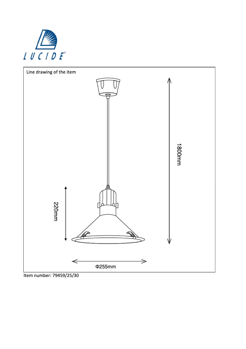 Page 1 de la notice Manuel utilisateur Lucide Tonga 79459/25/30