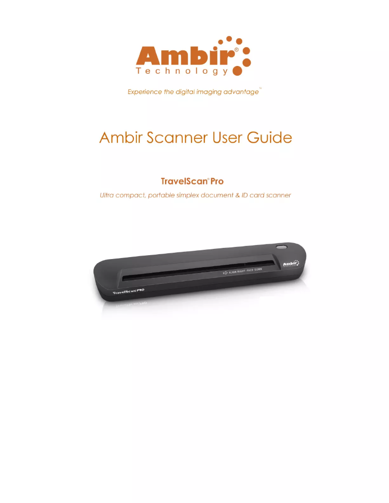 Page n°1 - Manuel utilisateur Ambir TravelScan Pro 600
