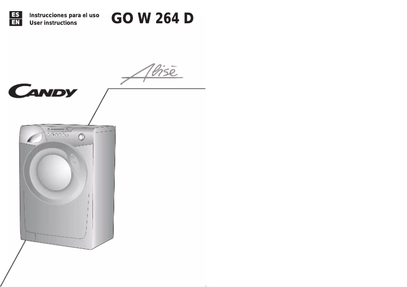 Page n°1 - Manuel utilisateur Candy GO W264D-12S