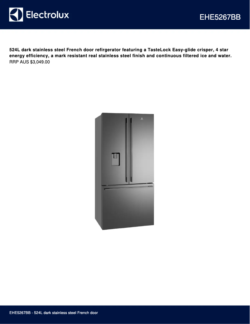 Image de la première page du manuel de l'appareil EHE5267BB