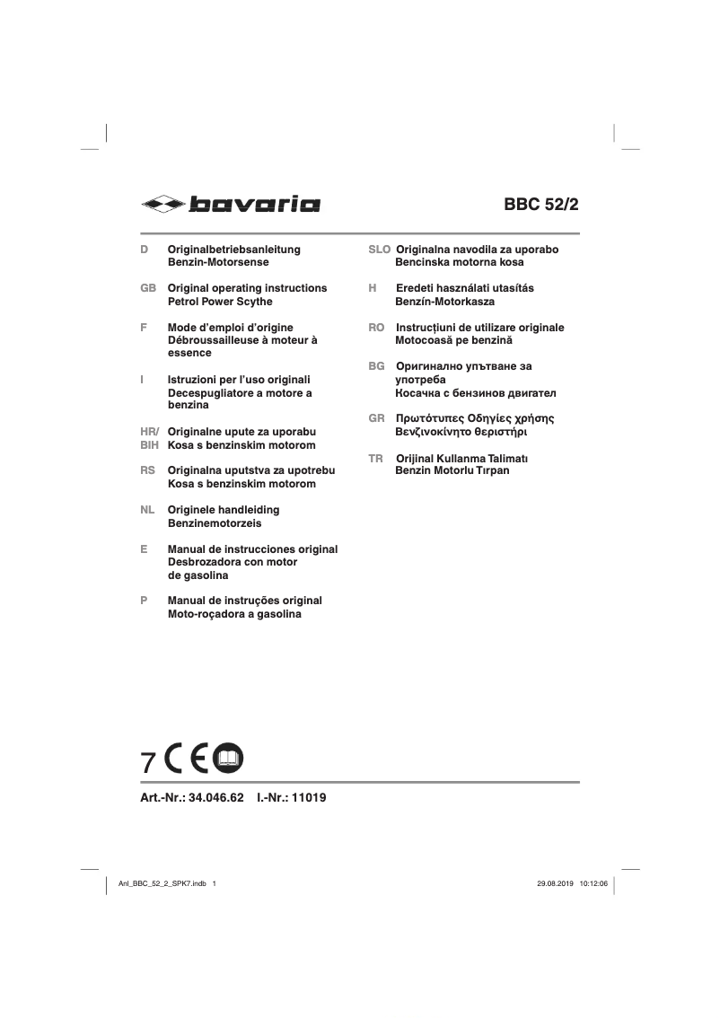 Page n°1 - Manuel utilisateur Bavaria BBC 52/2