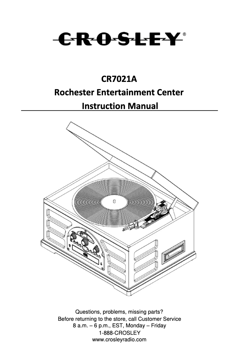 Image de la première page du manuel de l'appareil Rochester CR7021A