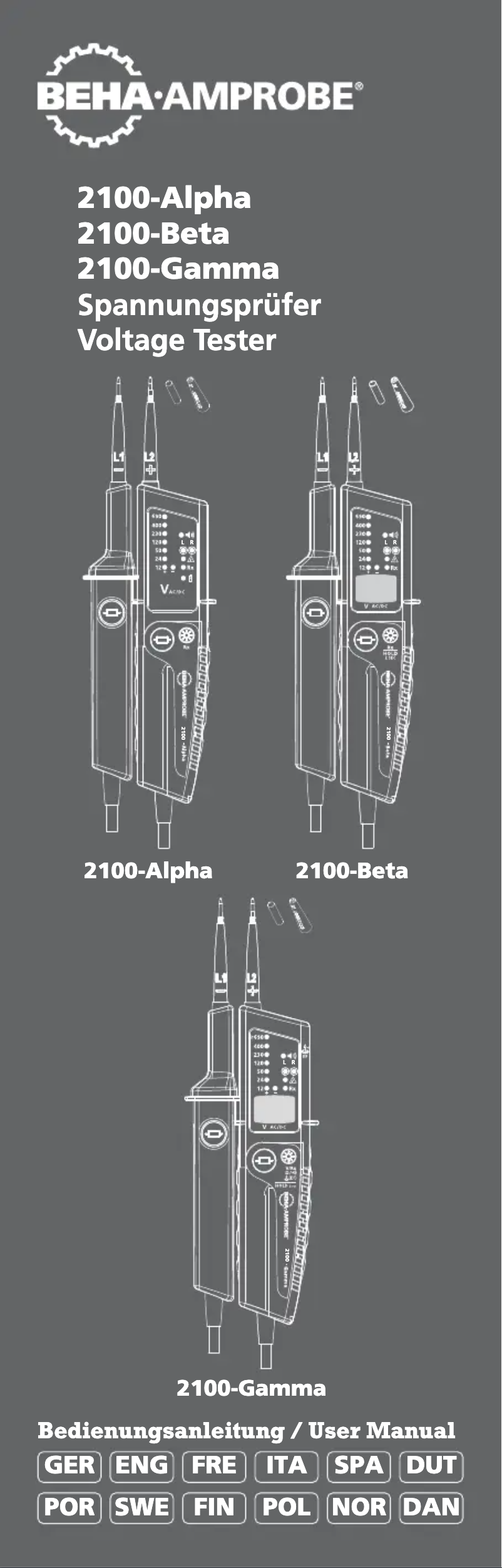 Page n°1 - Manuel utilisateur Beha-Amprobe 2100-Beta