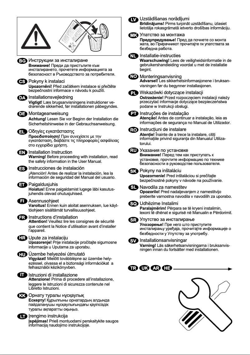 Page n°1 - Guide d'installation Electrolux EWM1042NDU