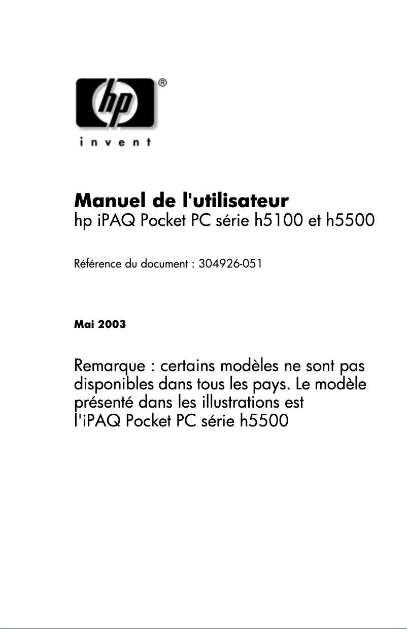 Page 1 de la notice Manuel utilisateur HP iPAQ h5100