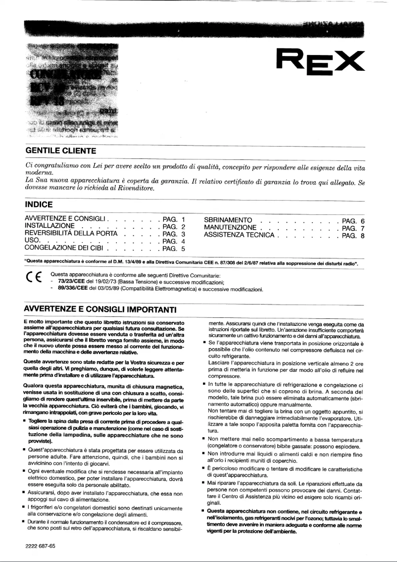 Page 1 de la notice Manuel utilisateur Rex RCV13