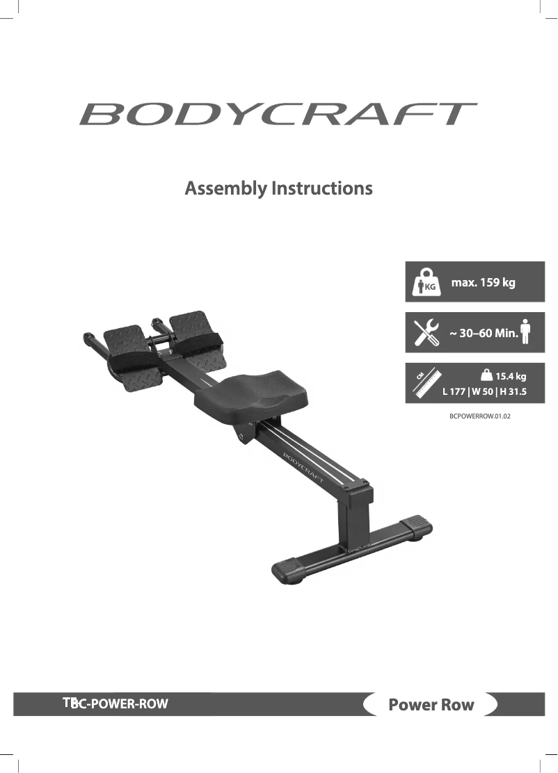 Page n°1 - Manuel utilisateur BodyCraft Power Row