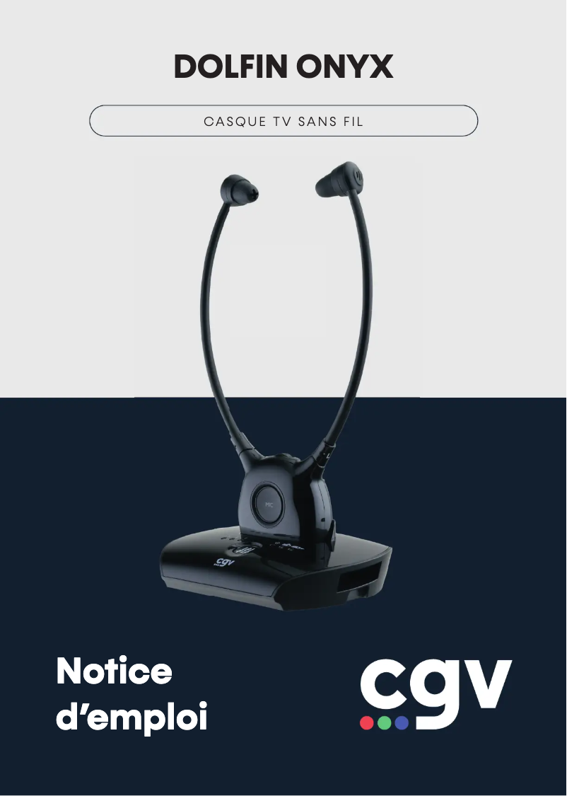 Page 1 de la notice Manuel utilisateur CGV Dolfin Onyx