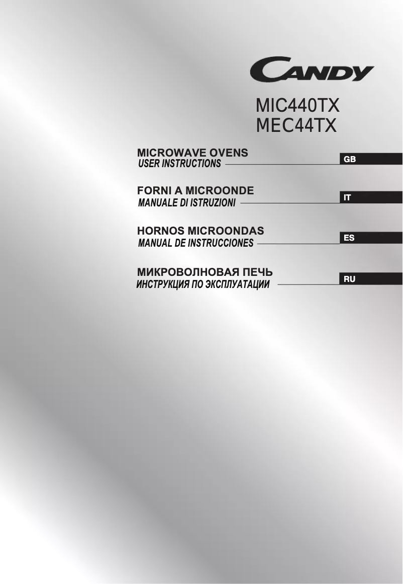 Page 1 de la notice Manuel utilisateur Candy MEC44TX