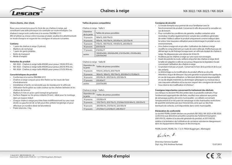 Page n°1 - Manuel utilisateur Lescars NX-3023