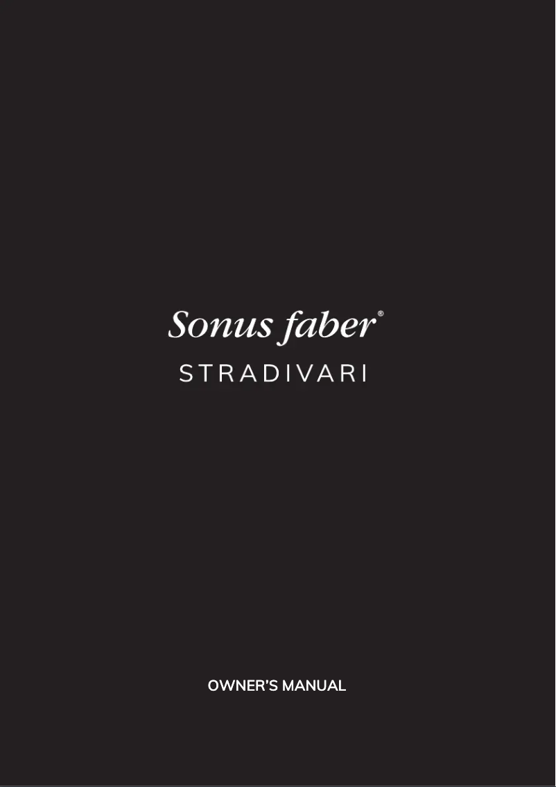 Página 1 del manual Manual de usuario Sonus Faber Stradivari