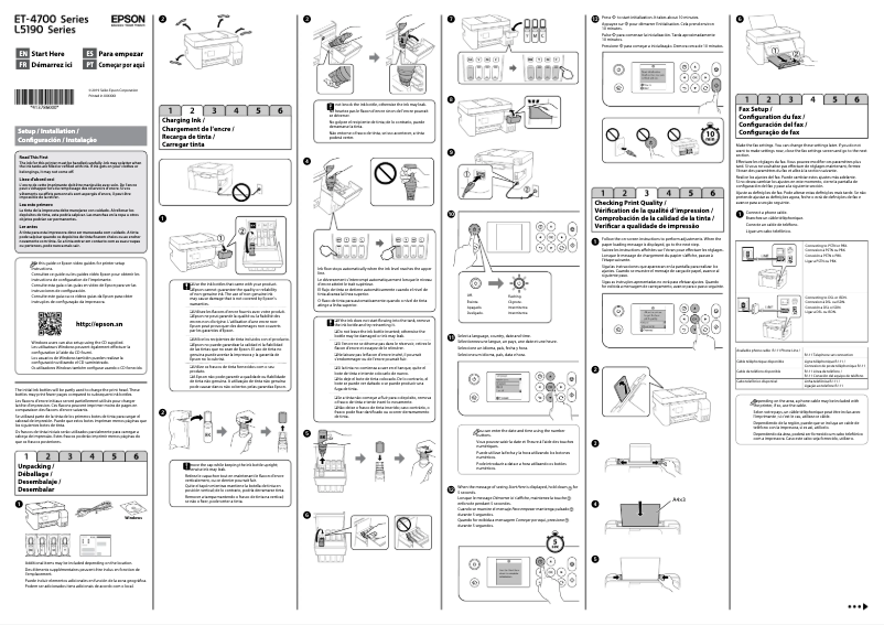 Page n°1 - Guide d'installation Epson EcoTank ET-4700