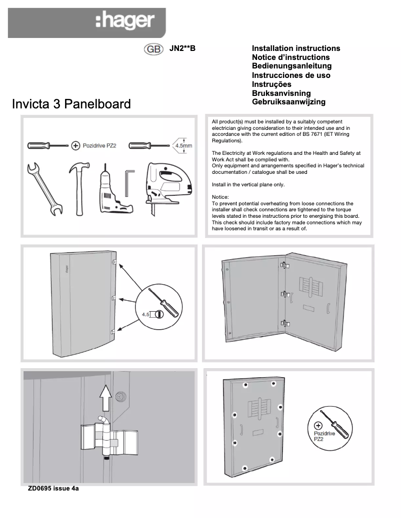 Page n°1 - Manuel utilisateur Hager JN204BG