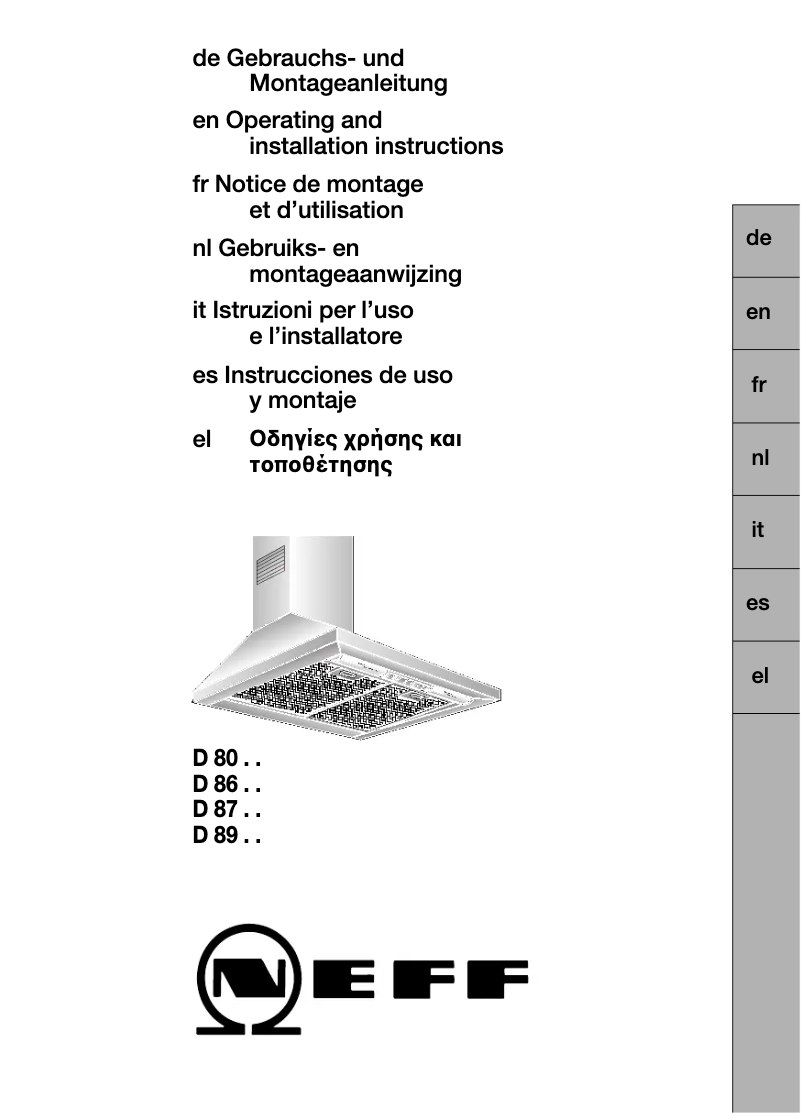 Page n°1 - Manuel utilisateur Neff D8902N0