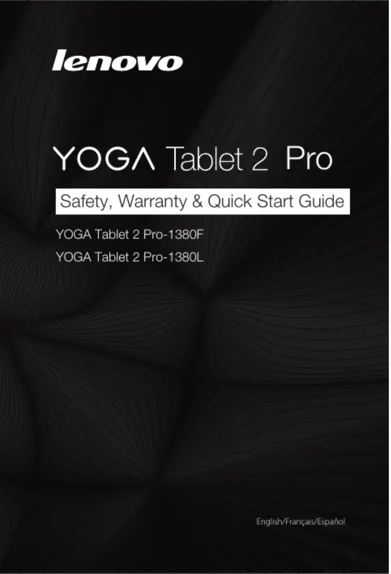 Page 1 de la notice Manuel utilisateur Lenovo Yoga Tab 2 Pro