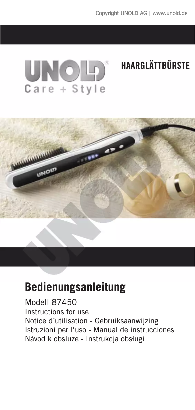 Image de la première page du manuel de l'appareil 87450