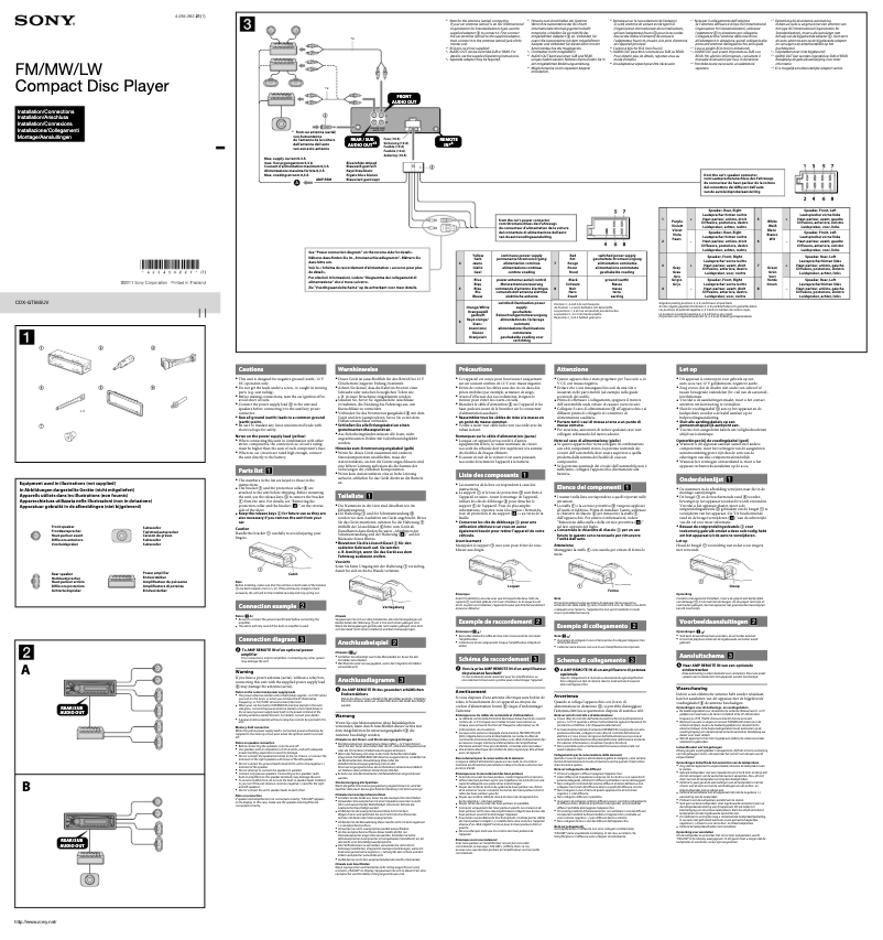 Page n°1 - Guide d'installation Sony CDX-GT565UV