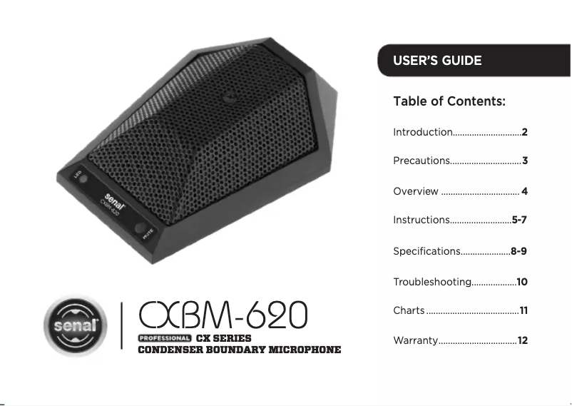 Page n°1 - Manuel utilisateur Senal CXBM-620