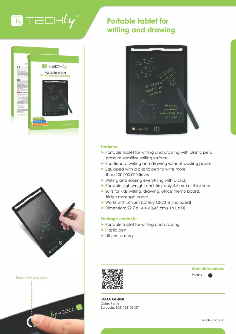 Page 1 de la notice Manuel utilisateur Techly IDATA GT-85B