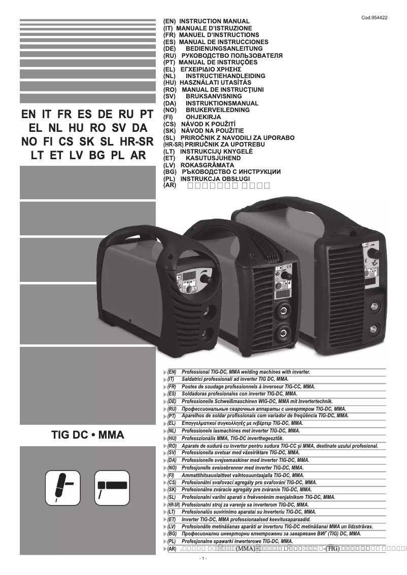 Image de la première page du manuel de l'appareil Force 170 954422