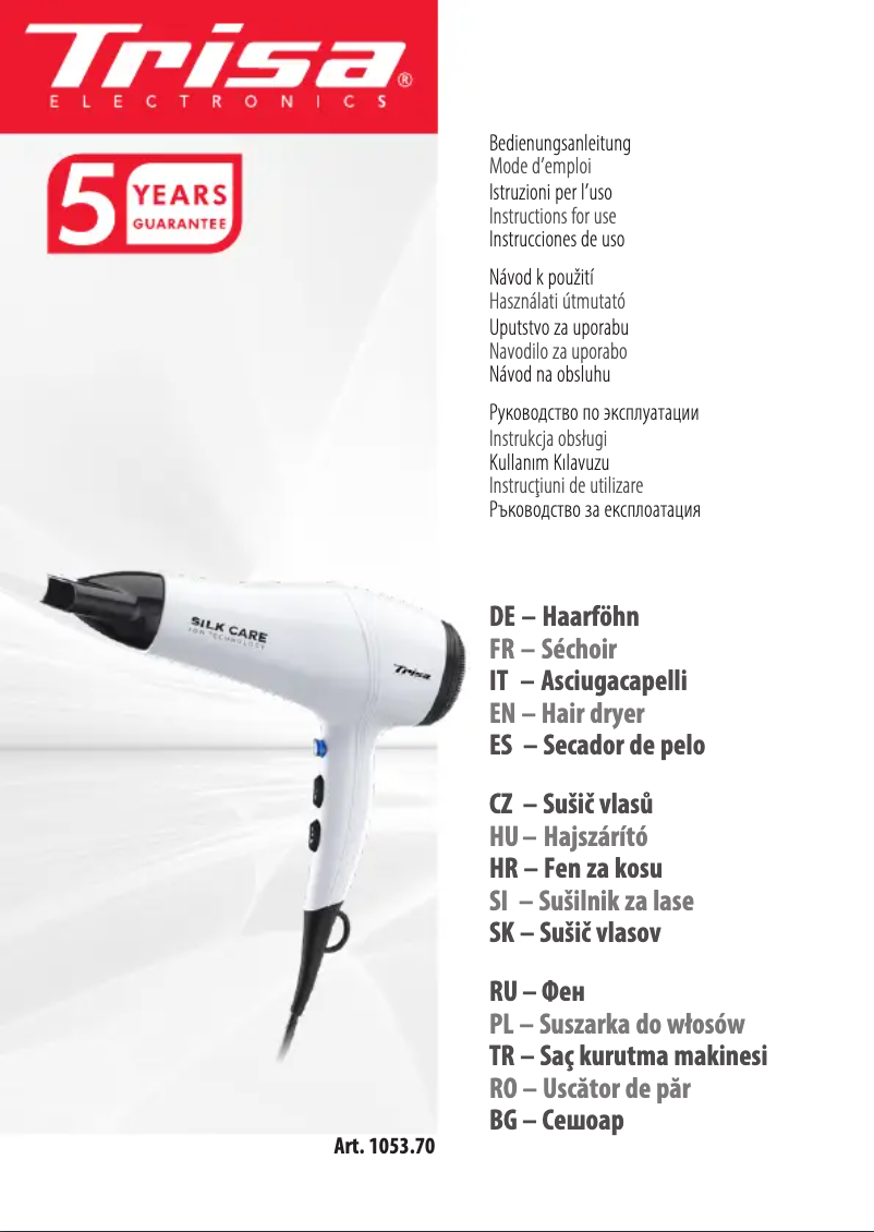 Image de la première page du manuel de l'appareil Silk Care 1053.70