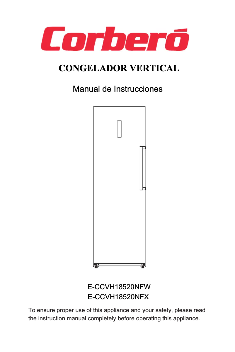 Page 1 de la notice Manuel utilisateur Corbero E-CCVH18520NFX