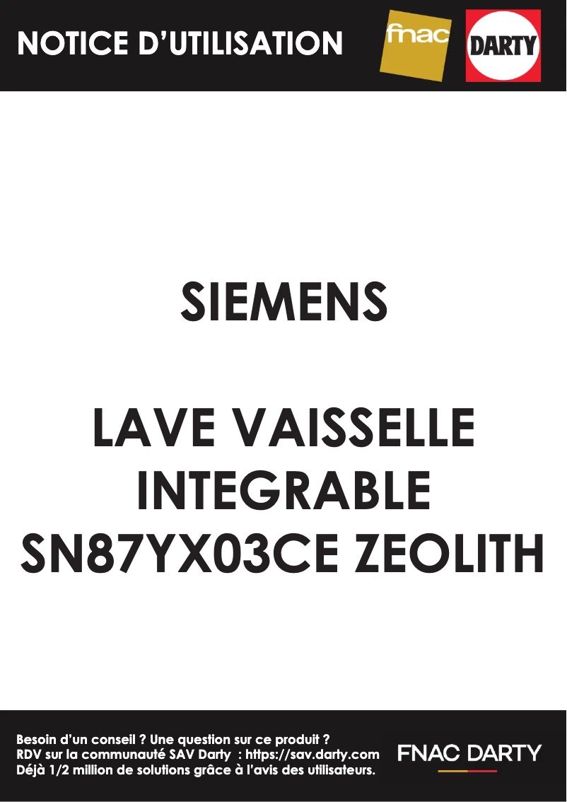 Page n°1 - Manuel utilisateur Siemens SN87YX03CE
