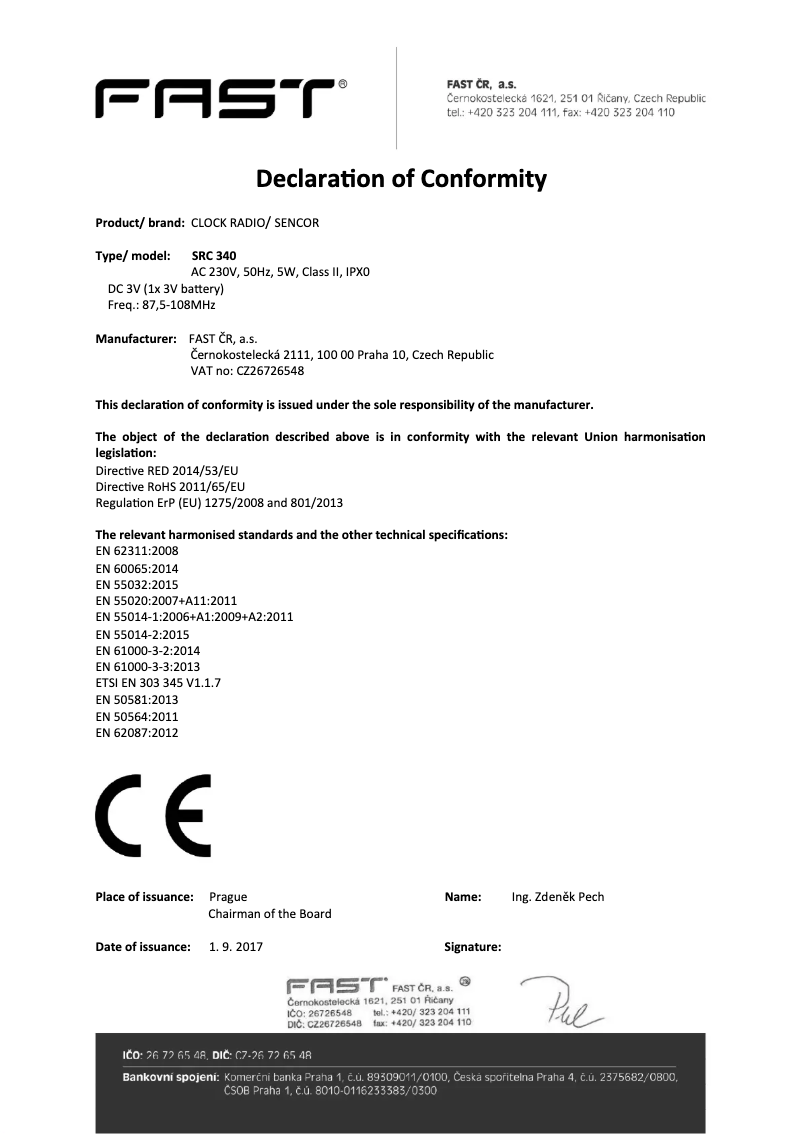 Image de la première page du manuel de l'appareil SRC 340
