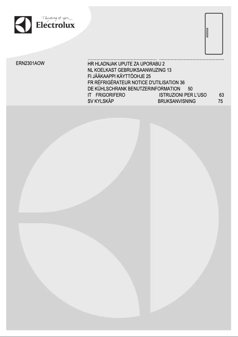 Page 1 de la notice Manuel utilisateur Electrolux ERN2301AOW