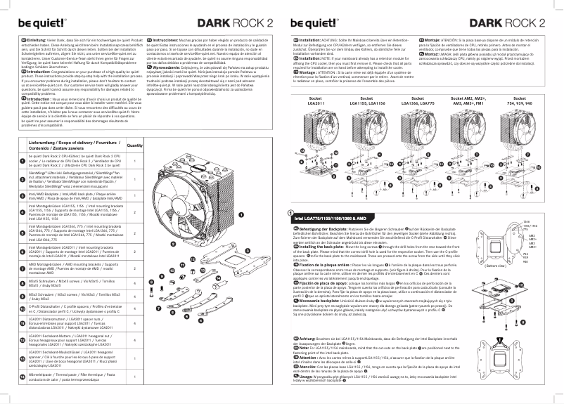 Page 1 of the manual User Manual Be Quiet! Dark Rock 2
