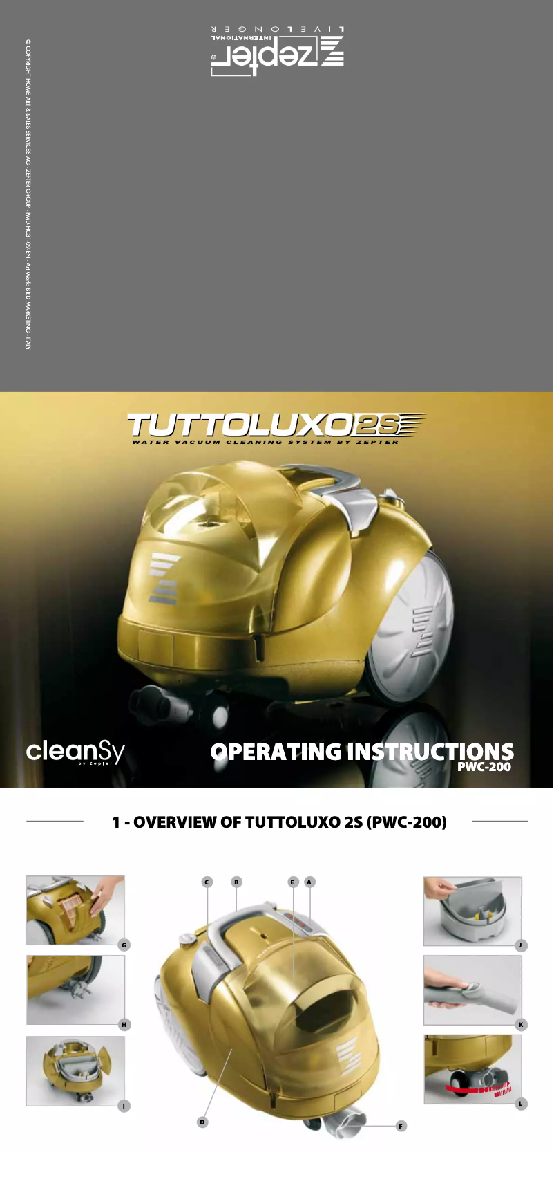 Image de la première page du manuel de l'appareil Tuttoluxo 2S PWC-200