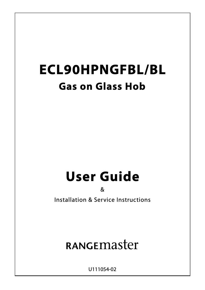 Page 1 de la notice Manuel utilisateur Rangemaster ECL90HPNGFBL