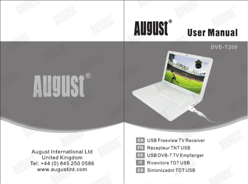 Page n°1 - Manuel utilisateur August DVB-T208